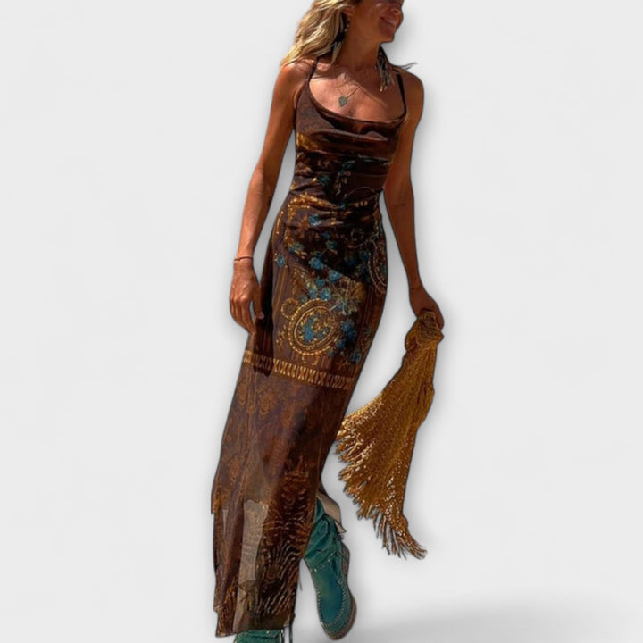 Τέλος ™ ｜ Μοναδικό midi φόρεμα με cowl-ντεκολτέ