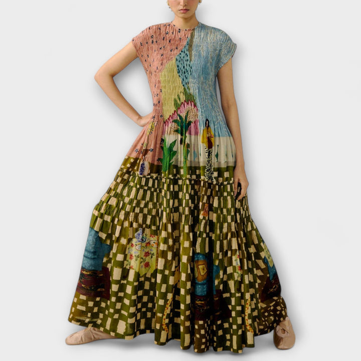 Amara  ™ ｜Plisované šaty s potlačou zvierat