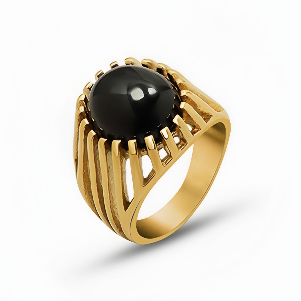 ONYX ΑΤΣΑΛΙΝΟ ΔΑΧΤΥΛΙΔΙ ΜΕ ΜΑΥΡΟ ΟΝΥΧΑ BESCR0020