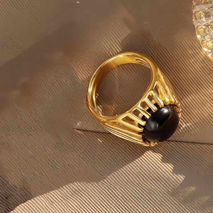 ONYX ΑΤΣΑΛΙΝΟ ΔΑΧΤΥΛΙΔΙ ΜΕ ΜΑΥΡΟ ΟΝΥΧΑ BESCR0020