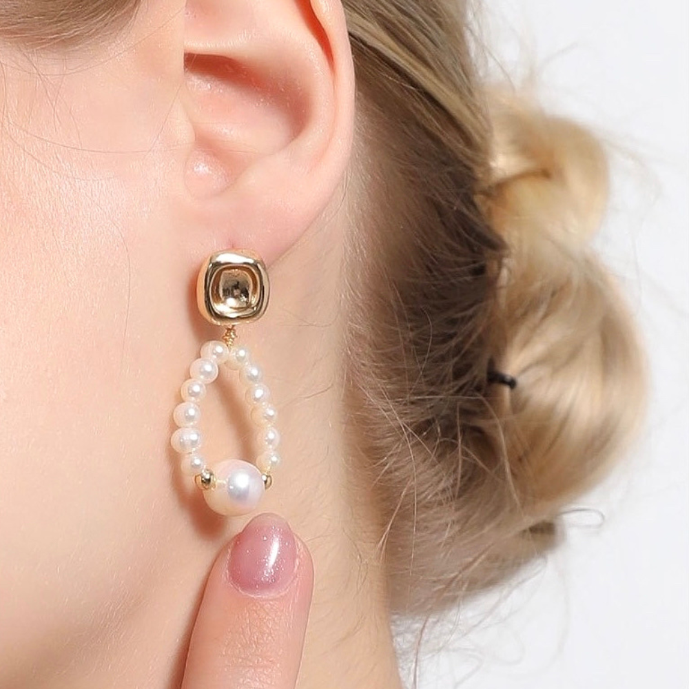 PEARL TEAR ΣΚΟΥΛΑΡΙΚΙΑ ΟΡΕΙΧΑΛΚΟΥ ΜΕ ΜΑΡΓΑΡΙΤΑΡΙ BESCE0015