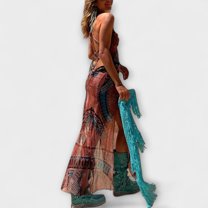 Τέλος ™ ｜ Μοναδικό midi φόρεμα με cowl-ντεκολτέ