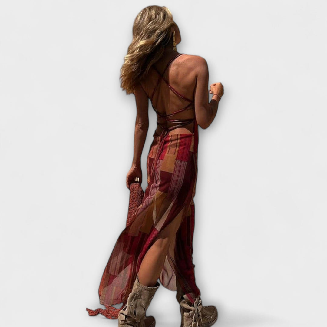 Τέλος ™ ｜ Μοναδικό midi φόρεμα με cowl-ντεκολτέ