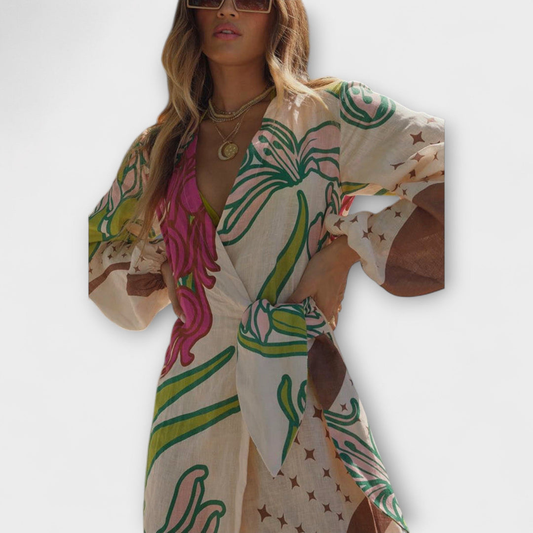 Tracey ™ ｜Bindetunika Maxikleid