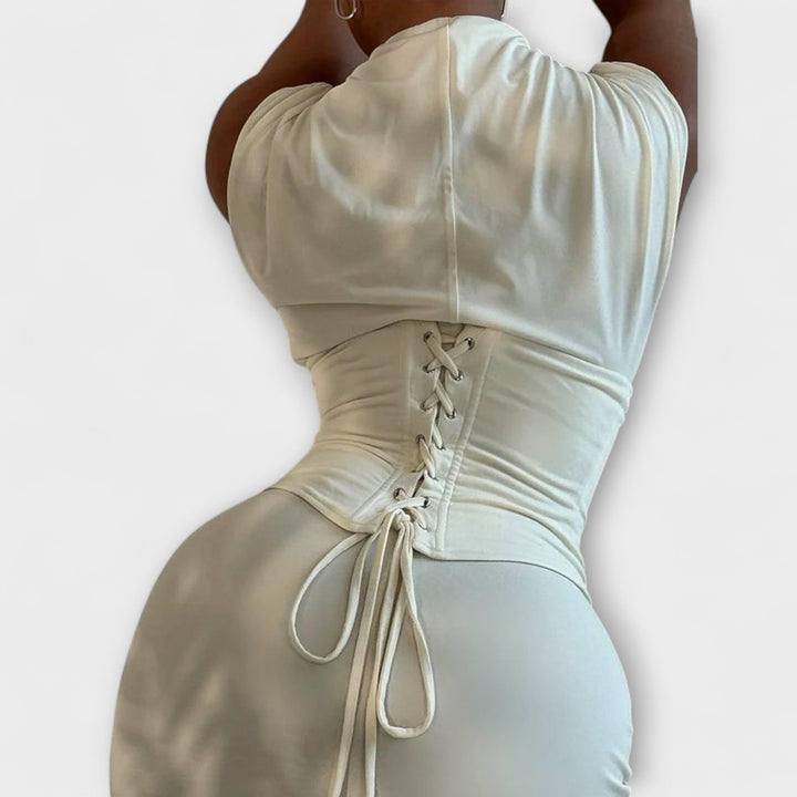 Vesper  ™ ｜ Bezramenné korzetové maxi šaty