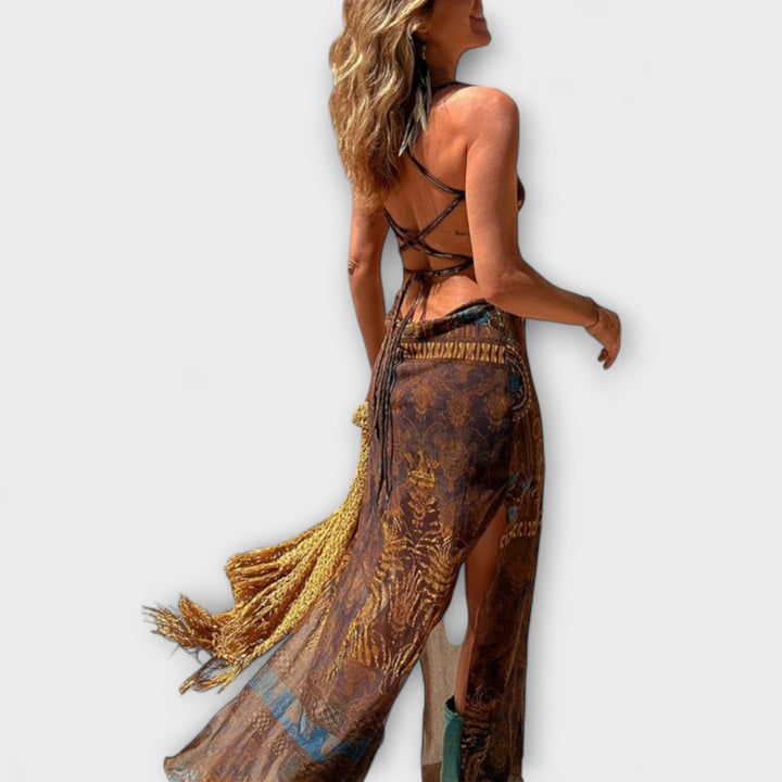 Τέλος ™ ｜ Μοναδικό midi φόρεμα με cowl-ντεκολτέ