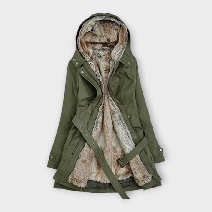 Mikash -™ ｜Plyšový kabát s kožušinovým podšívkou