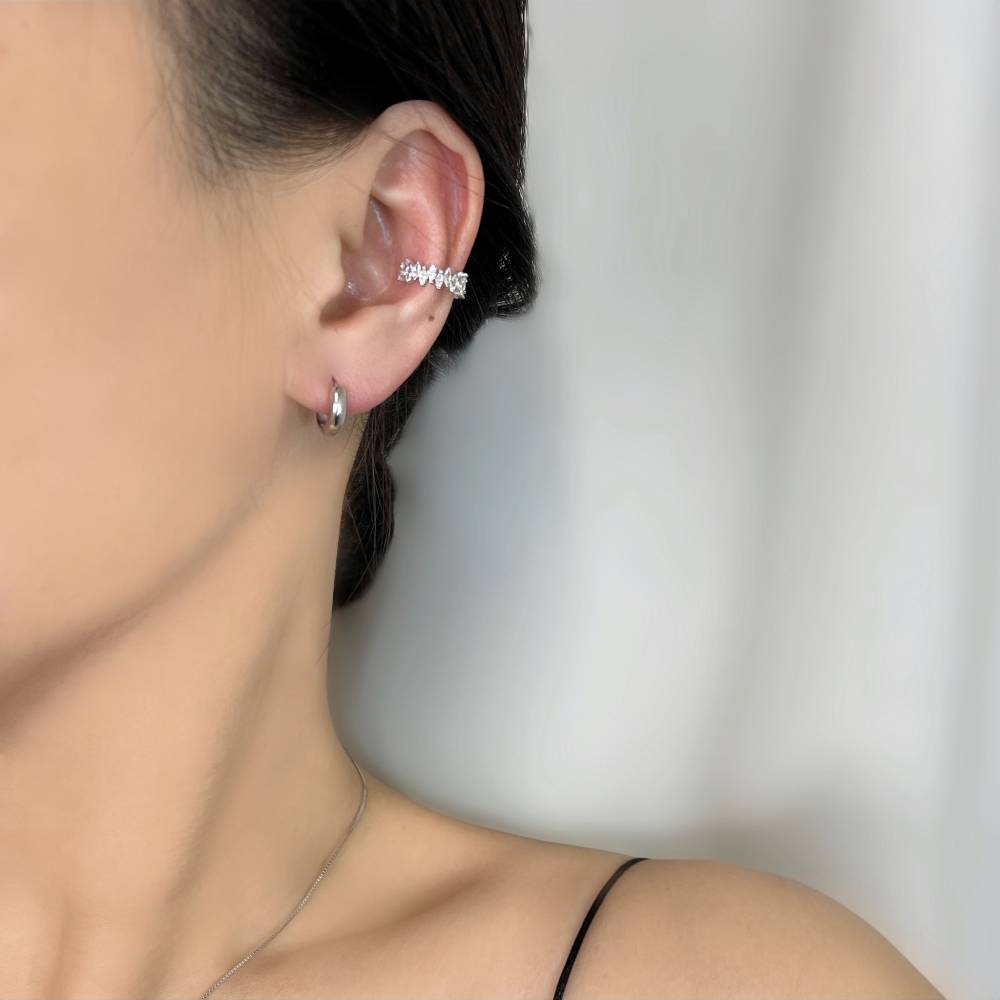 EAR CUFF ZIRCON ΑΣΗΜΕΝΙΑ ΣΚΟΥΛΑΡΙΚΙΑ BESCE0302