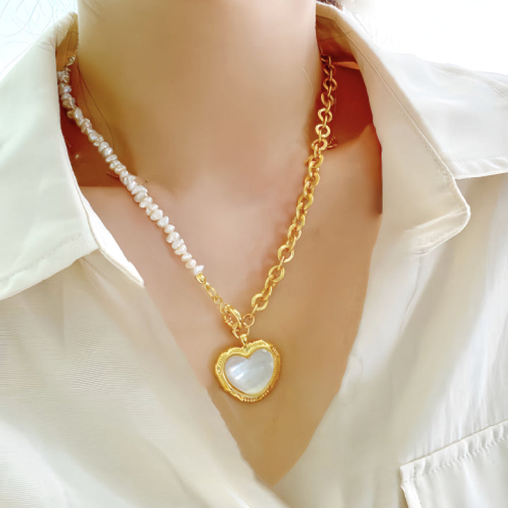 HALF HEART ΚΟΛΙΕ ΟΡΕΙΧΑΛΚΟΥ ΜΕ ΚΑΡΔΙΑ BESCL0090