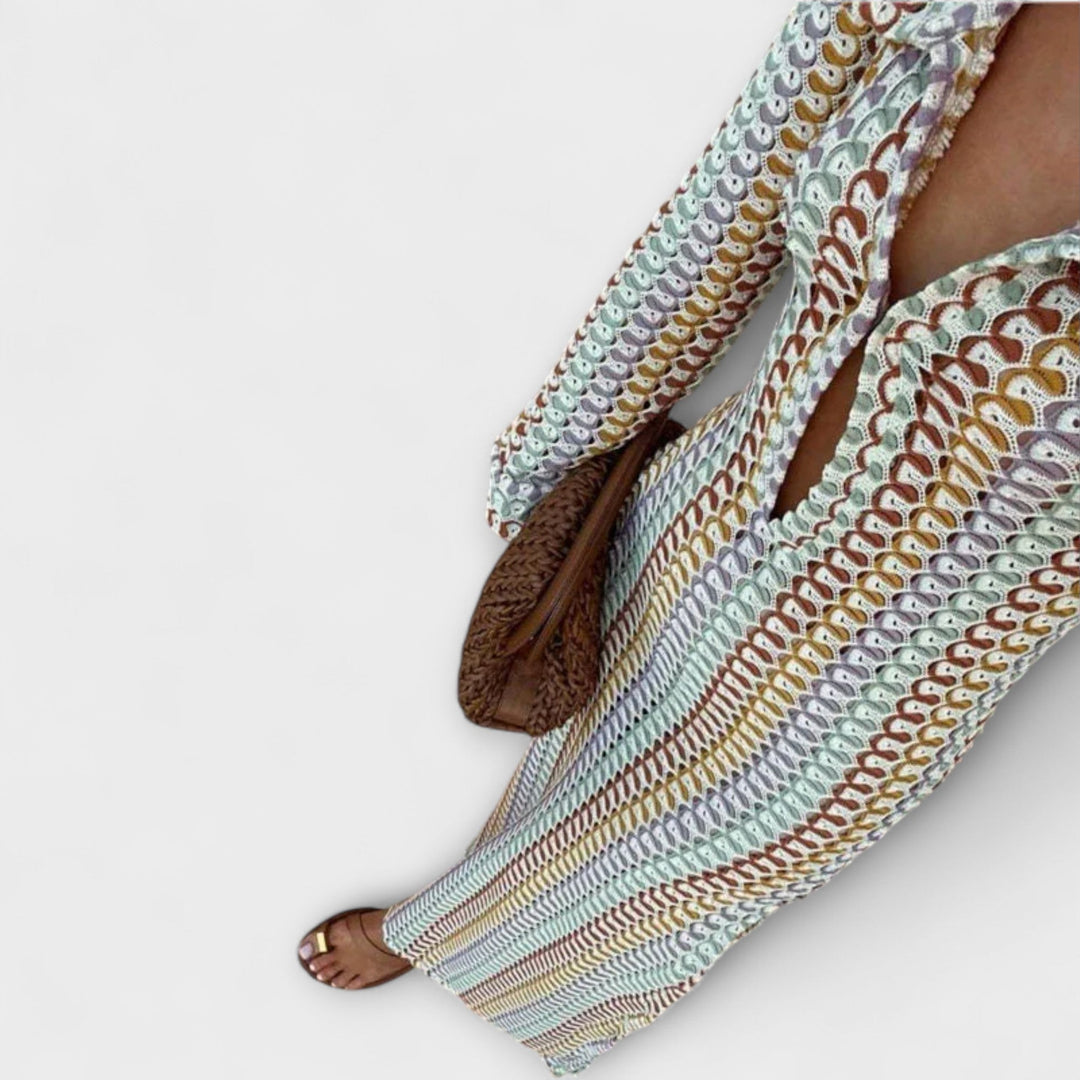 Elina  ™ ｜ Maxi šaty s V-výstrihom a dovolenkovou atmosférou