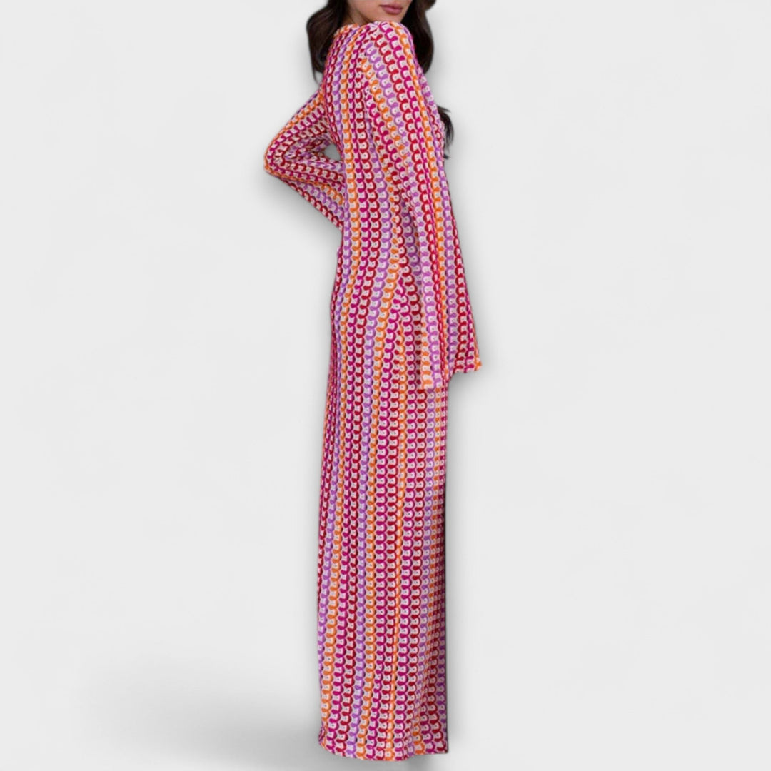 Elina  ™ ｜ Maxi šaty s V-výstrihom a dovolenkovou atmosférou