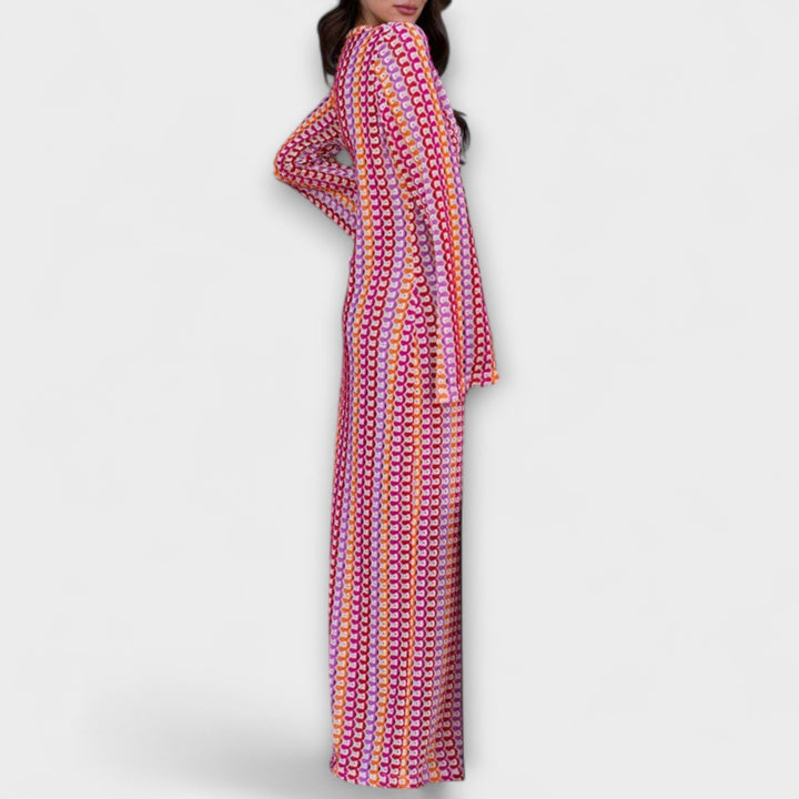 Elina  ™ ｜ Maxi šaty s V-výstrihom a dovolenkovou atmosférou