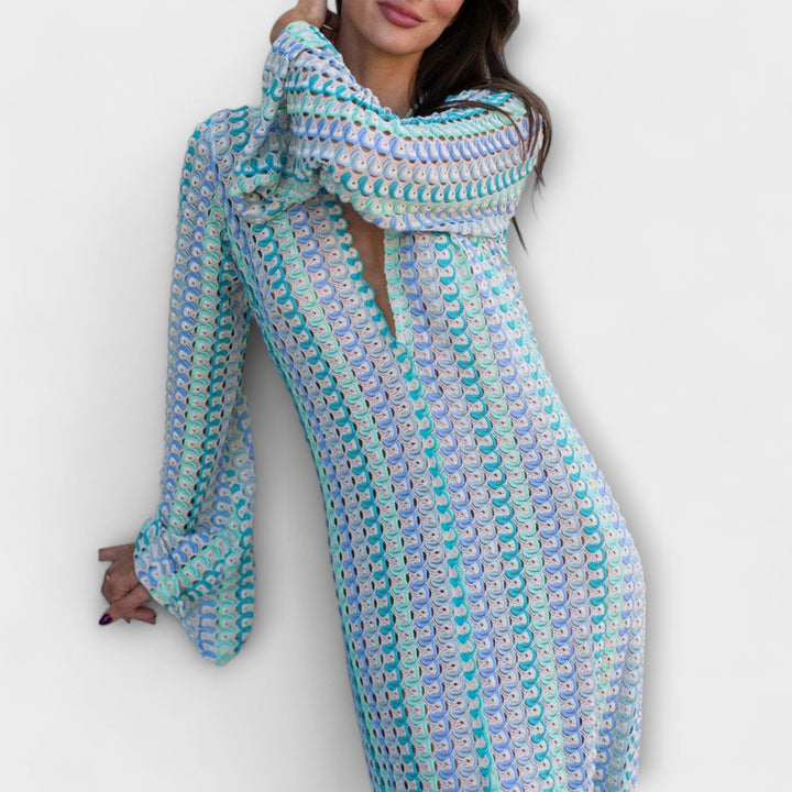 Elina  ™ ｜ Maxi šaty s V-výstrihom a dovolenkovou atmosférou