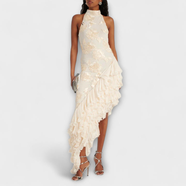 Karen ™ ｜ Μακρύ φόρεμα με λουλουδάτες εφαρμογές