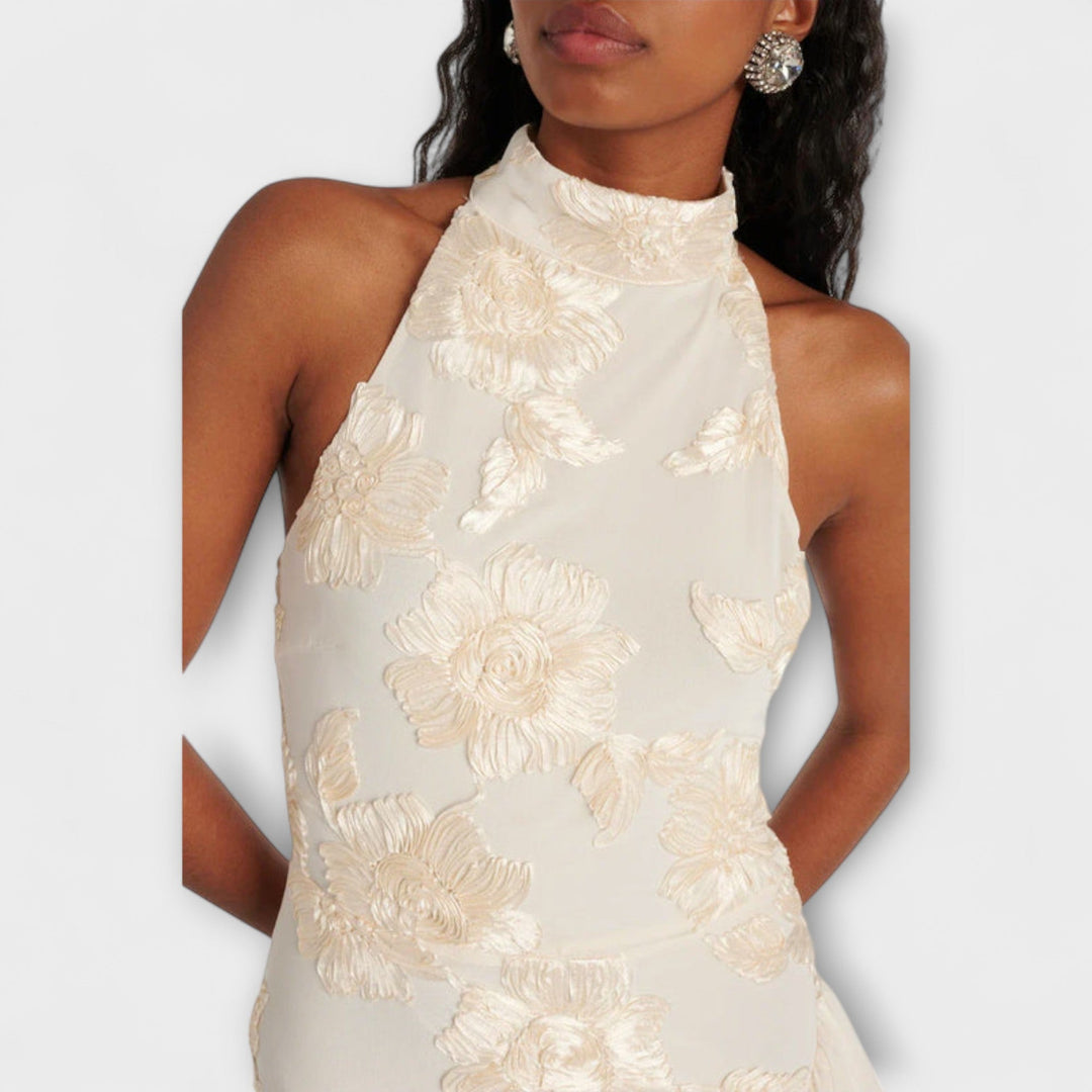 Karen ™ ｜ Μακρύ φόρεμα με λουλουδάτες εφαρμογές