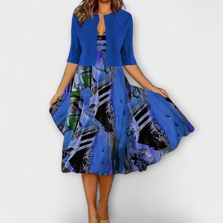 Patrícia™ ｜Γυναικείο φόρεμα Midi με σακάκι