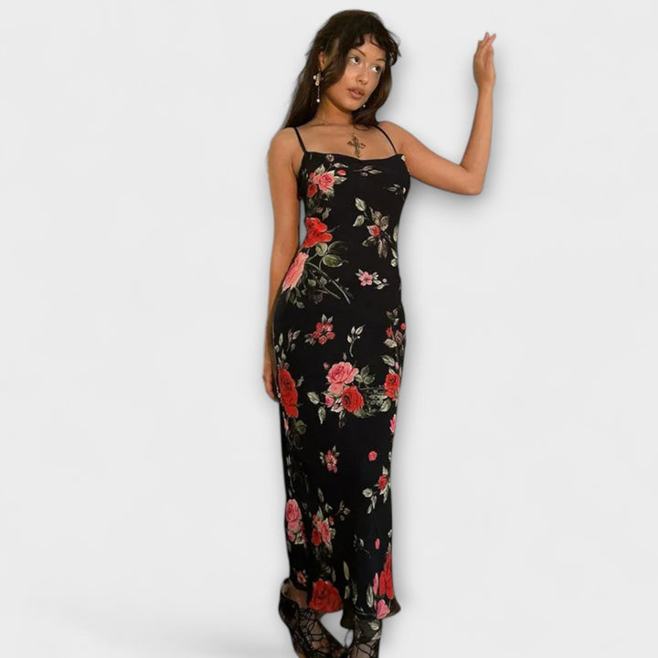 Etela ™ ｜Φόρεμα Bodycon με τιράντες και floral μοτίβο