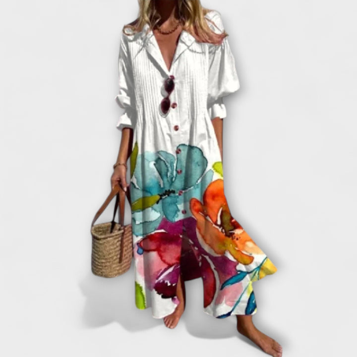 Lila™ ｜ Εντυπωσιακό μακρύ φόρεμα με κάλυψη της κοιλιάς