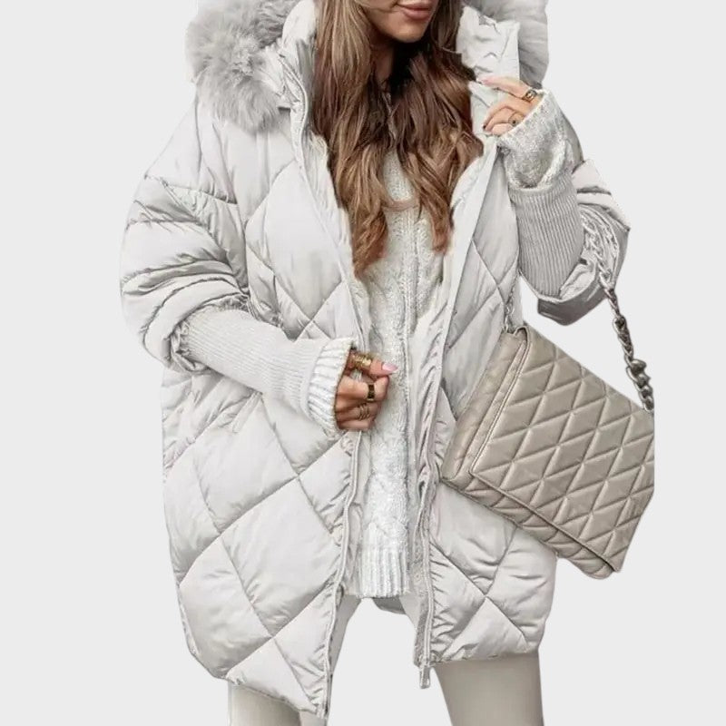 Denisa™ ｜Dámska midi parka s pletenými rukávmi