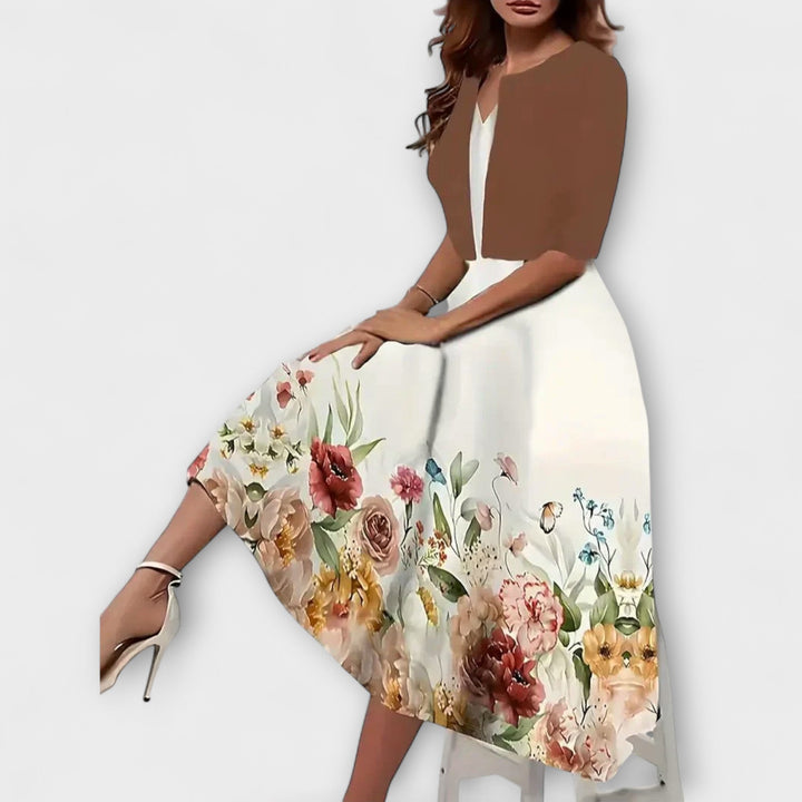 Patrícia™ ｜Γυναικείο φόρεμα Midi με σακάκι