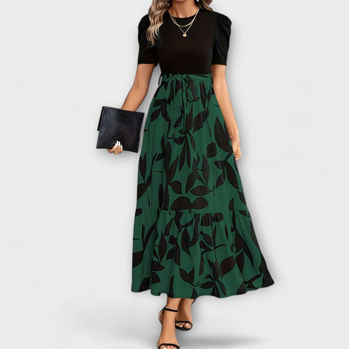 Luna  ™ ｜ Καλοκαιρινό φόρεμα με floral μοτίβο και στρογγυλό ντεκολτέ